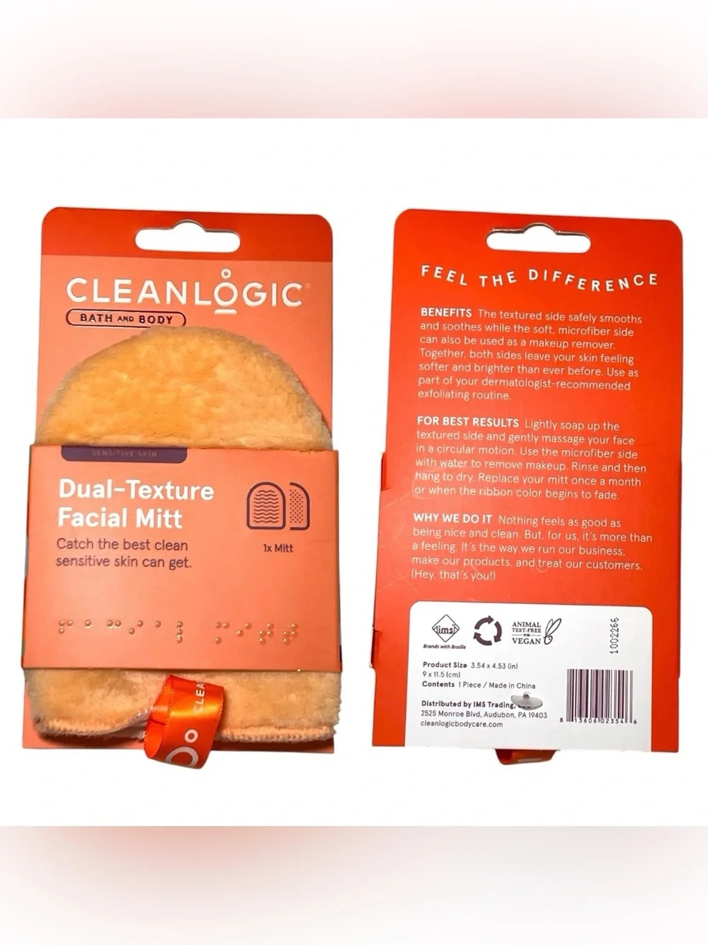 The Original MakeUp Eraser Mini + CLEANLOGIC Dual-Texture Facial Mitt - NEW